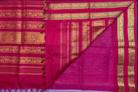 Royal Lavender and Red Vairaoosi Silk Cotton Saree