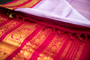 Royal Lavender and Red Vairaoosi Silk Cotton Saree