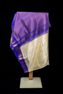 Ivory Silk Cotton Saree with Lavender Pallu