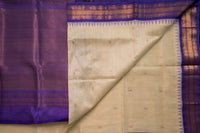 Ivory Silk Cotton Saree with Lavender Pallu