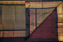Sunset Coral and Black Silk Cotton Saree