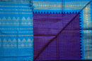 Royal Purple and Sky Blue Silk Cotton Saree