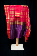 Deep Purple and Red Silk Cotton Saree
