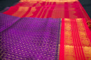 Deep Purple and Red Silk Cotton Saree