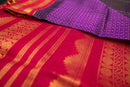 Deep Purple and Red Silk Cotton Saree