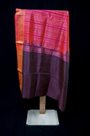 Deep Purple and Lotus Pink Silk Cotton Saree