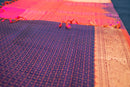 Deep Purple and Lotus Pink Silk Cotton Saree