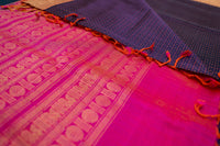 Deep Purple and Lotus Pink Silk Cotton Saree