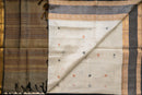 Elegant Off-White & Black Silk Cotton Saree