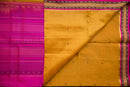 Radiant Mustard Gold & Rani Pink Silk Cotton Saree