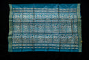 Teal Blue Tussar Silk Saree with Mythical Narrative Pallu