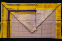 Lemon Yellow & Ivory Silk Cotton Saree