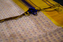 Lemon Yellow & Ivory Silk Cotton Saree
