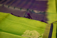 Imperial Parrot Green Soft Silk Saree