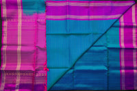 Peacock Blue and Bright Purple Soft Silk Saree