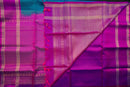 Peacock Blue and Bright Purple Soft Silk Saree