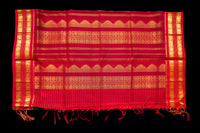 Bottle Green and Crimson Red Silk Cotton Saree