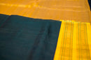 Deep Bottle Green and Golden Yellow Vairaoosi Silk Cotton Saree