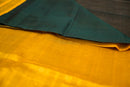 Deep Bottle Green and Golden Yellow Vairaoosi Silk Cotton Saree