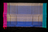 Royal Blue Kattam Silk Cotton Ganga-Jamuna Saree