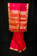 Magnificent Crimson & Gold Light Weight Silk Saree