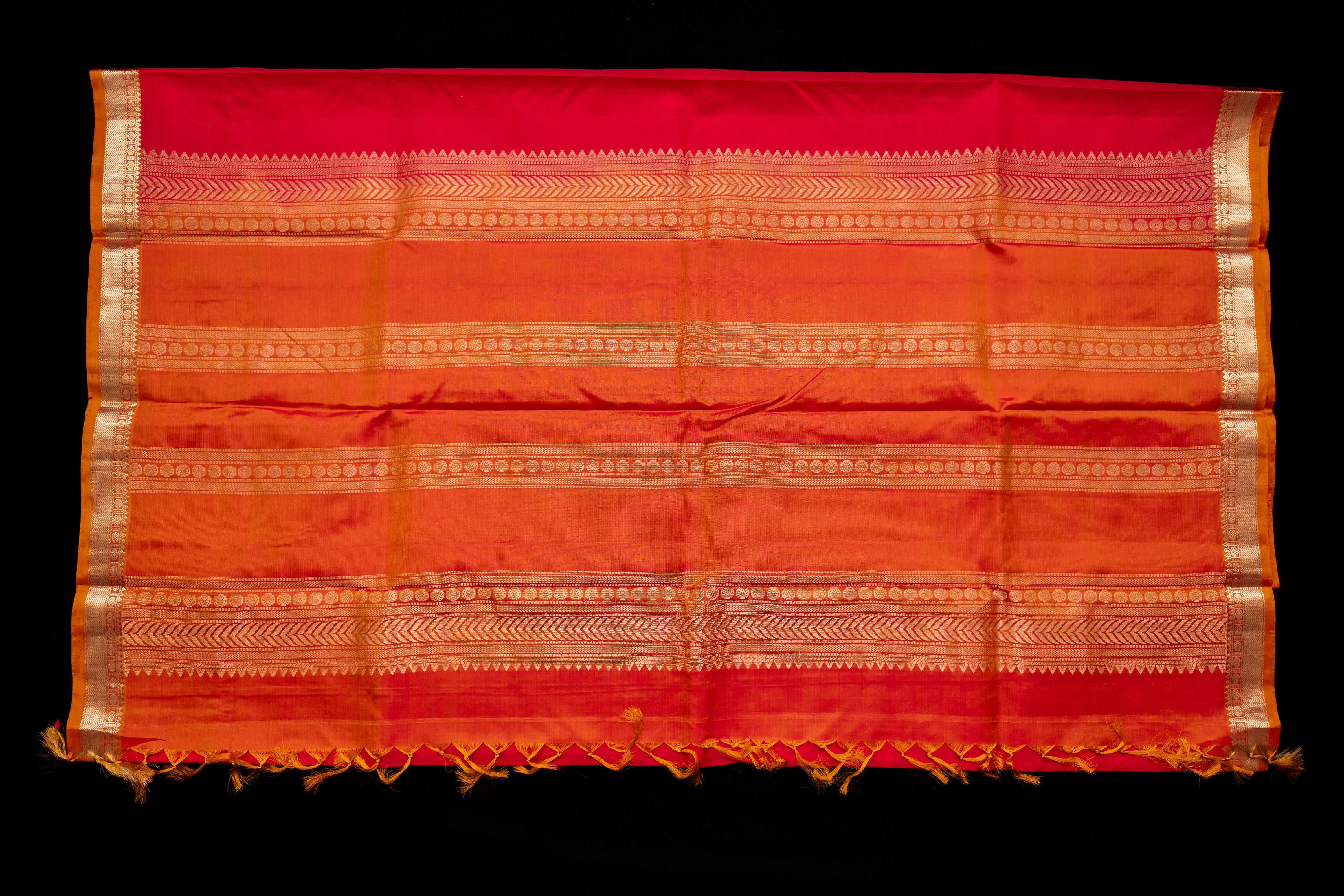 Magnificent Crimson & Gold Light Weight Silk Saree