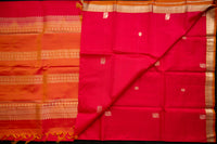 Magnificent Crimson & Gold Light Weight Silk Saree
