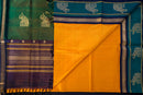 Emerald Forest & Amber Gold Silk Cotton Saree