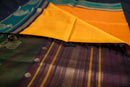 Emerald Forest & Amber Gold Silk Cotton Saree