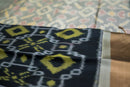 Midnight Charcoal and Grey Ikat Silk Saree