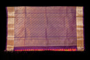 Sunset Orange Silk Ikat Saree with Royal Purple Pallu