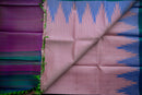 Pastel Peach Checkered Gadwal and Azure Blue Silk Saree