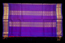 Chilli Red and Royal Violet Silk Cotton Saree