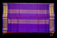 Chilli Red and Royal Violet Silk Cotton Saree