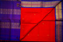 Chilli Red and Royal Violet Silk Cotton Saree