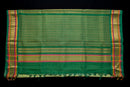 Lime Green Silk cotton Saree with Leaf Green Pallu
