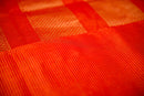 Silk Cotton Orange saree with Half Diamond Border
