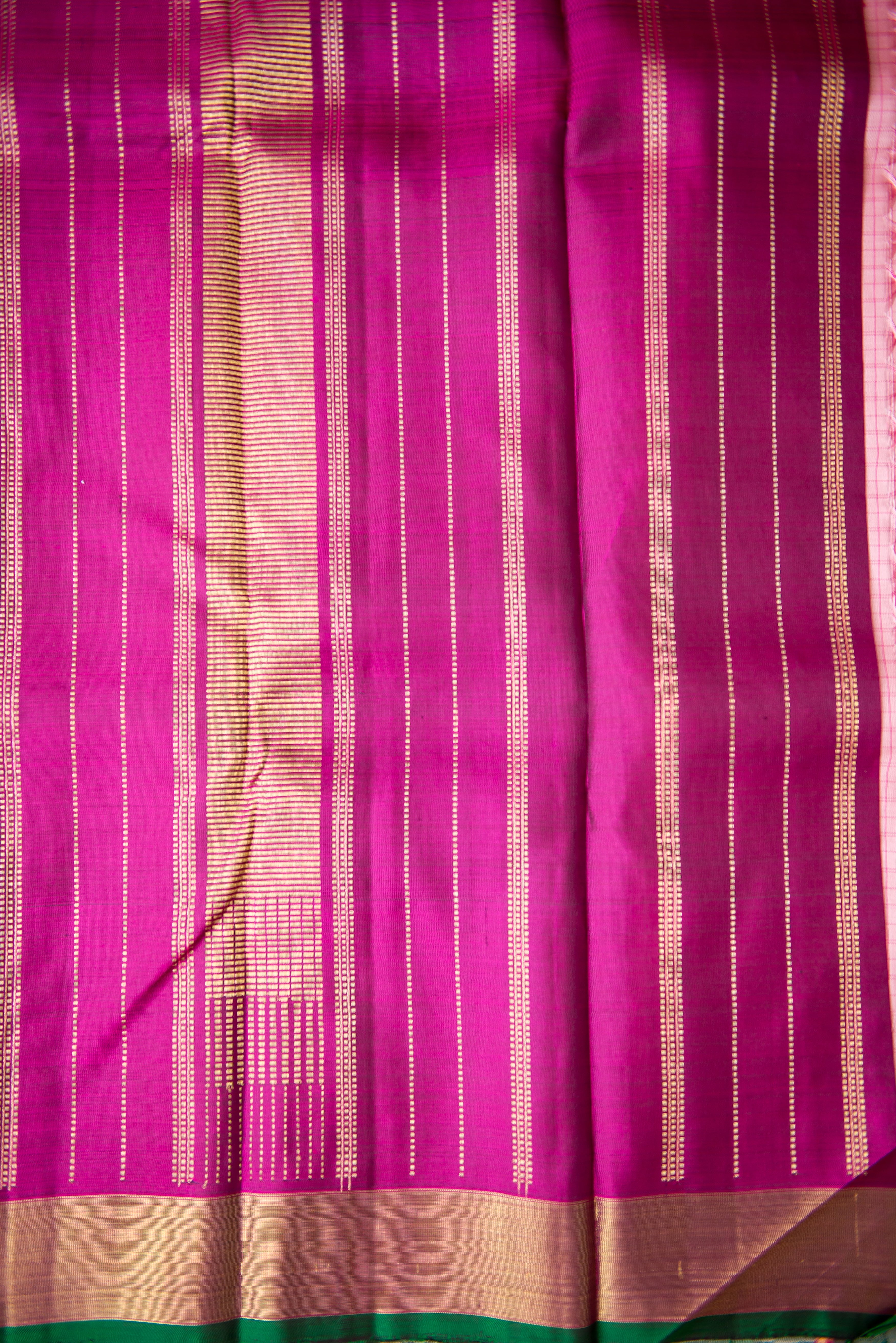 Light Pink Kanchipuram Pure Silk Saree with Magenta Pallu