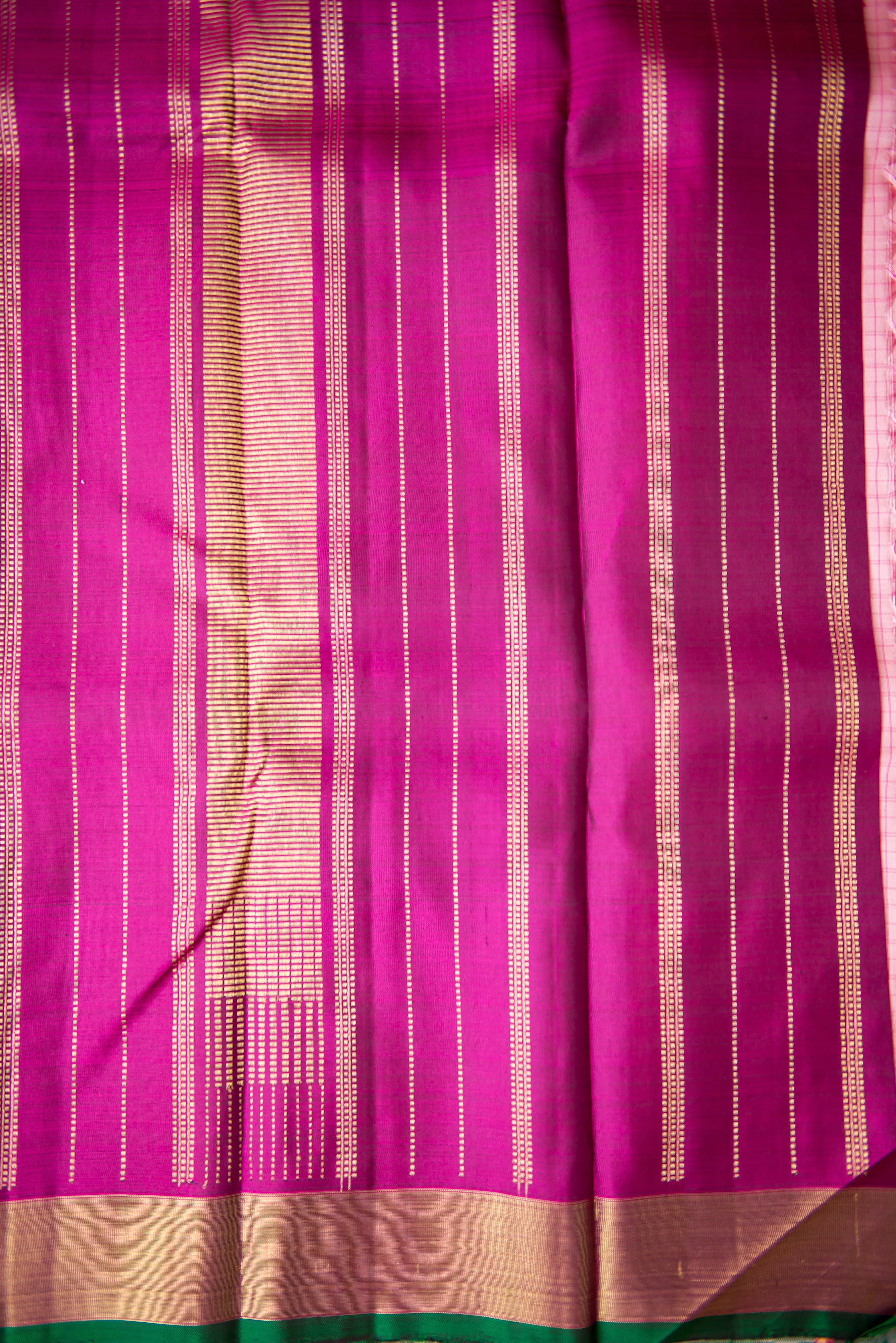 Light Pink Kanchipuram Pure Silk Saree with Magenta Pallu