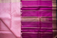 Light Pink Kanchipuram Pure Silk Saree with Magenta Pallu