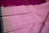 Light Pink Kanchipuram Pure Silk Saree with Magenta Pallu