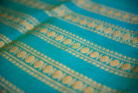 Grey Pure Zari Silk Cotton with Contrast Emerald Green Border