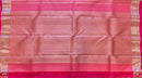 Baby Pink Kanchipuram Silk Saree with Silver Pallu