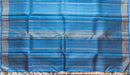 Serene Cream Handwoven Kanchipuram Silk Saree with Blue/Grey Pallu