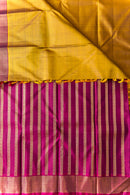 Olive Green and Maroon Handwoven Pure Kanchipuram Silk Saree