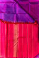 Regal Magenta Pure Kanchipuram Silk Saree with Hot Pink Pallu