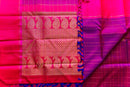 Regal Magenta Pure Kanchipuram Silk Saree with Hot Pink Pallu