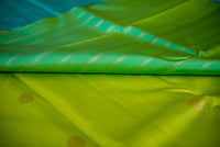 Parrot Green-Blue Partly Kanchipuram Pure Silk Saree