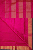 Striking Bright Pink Silk Cotton Saree with Pure Zari Border