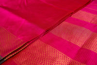 Striking Bright Pink Silk Cotton Saree with Pure Zari Border
